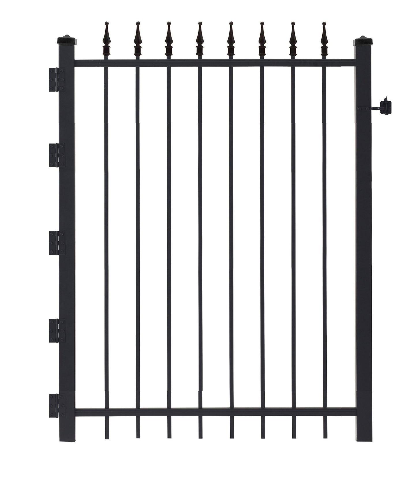 Gilpin 4-ft H x 3-ft W Black Steel No Dig Decorative Walk-thru Decorative metal Fence gate