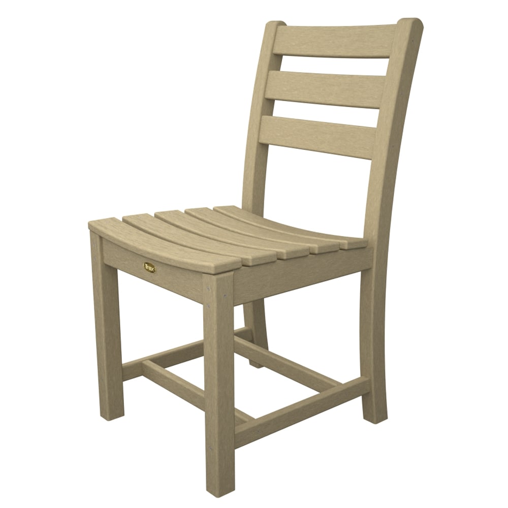 Trex Outdoor Furniture Monterey Bay Sand Castle HDPE Frame Stationary Dining Chair with Slat Seat