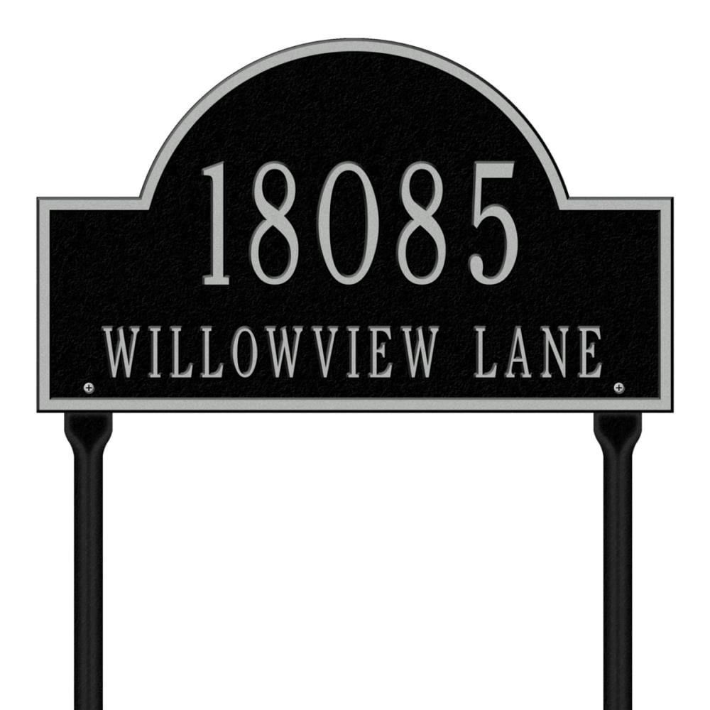 Whitehall 9-1/4-in H x 15-3/4-in W Black/Silver Aluminum Address Plaque 1106BS