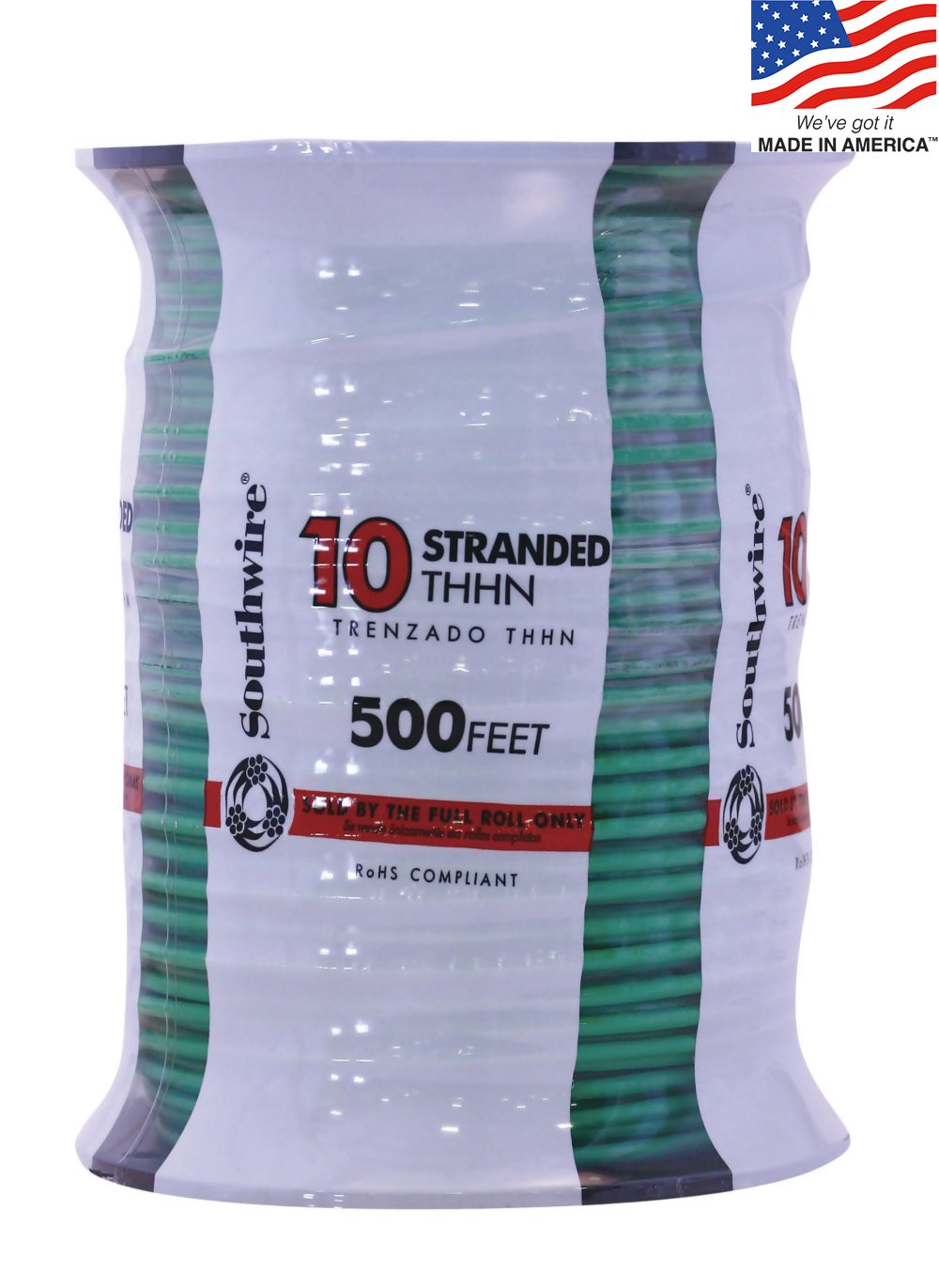 Southwire 500-ft 10-AWG Green Stranded Copper Thhn Wire (By-the-roll) 22977357