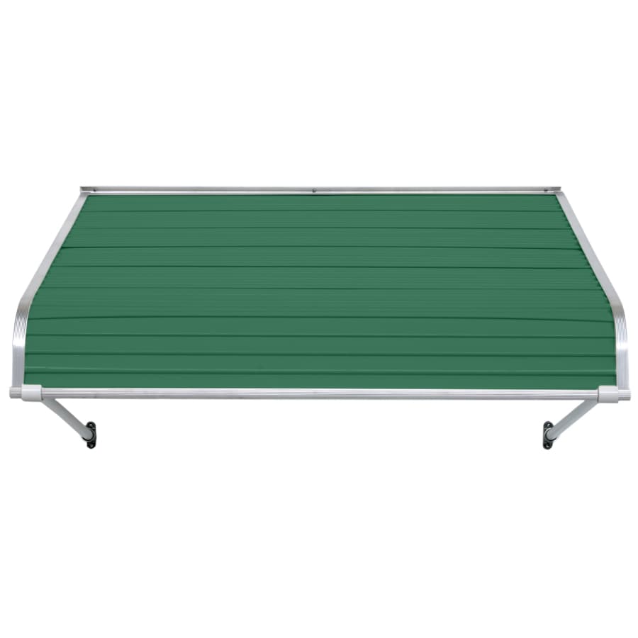 NuImage Awnings 1100 66-Inches Wide x 42-Inches Projection x 16-Inches Height Metal Fern Green Solid Fixed Door Awning
