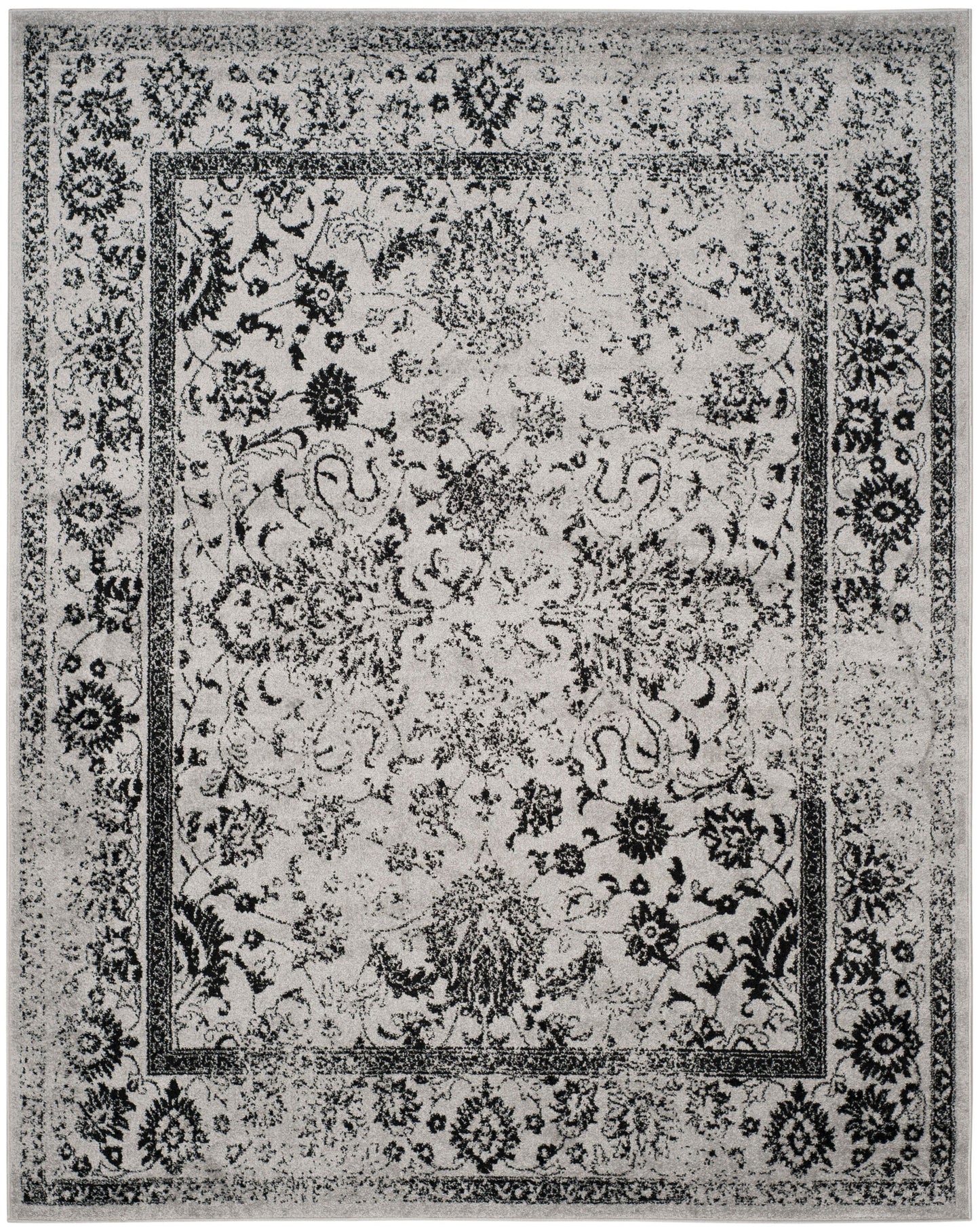 Safavieh Adirondack Kashan 12 x 18 (ft) Loomed Gray/Black Rectangular Indoor Distressed/Overdyed Vintage Area rug