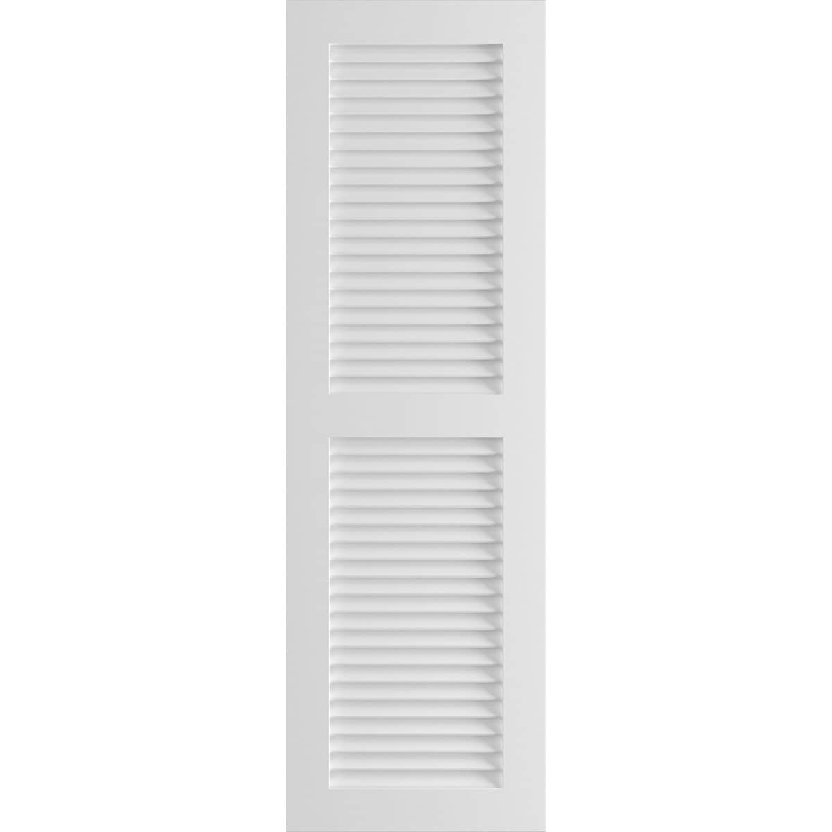 Ekena Millwork 18-in W x 80-in H Unfinished Paintable/Stainable Louvered Exterior Shutters ( 2 -Pack )