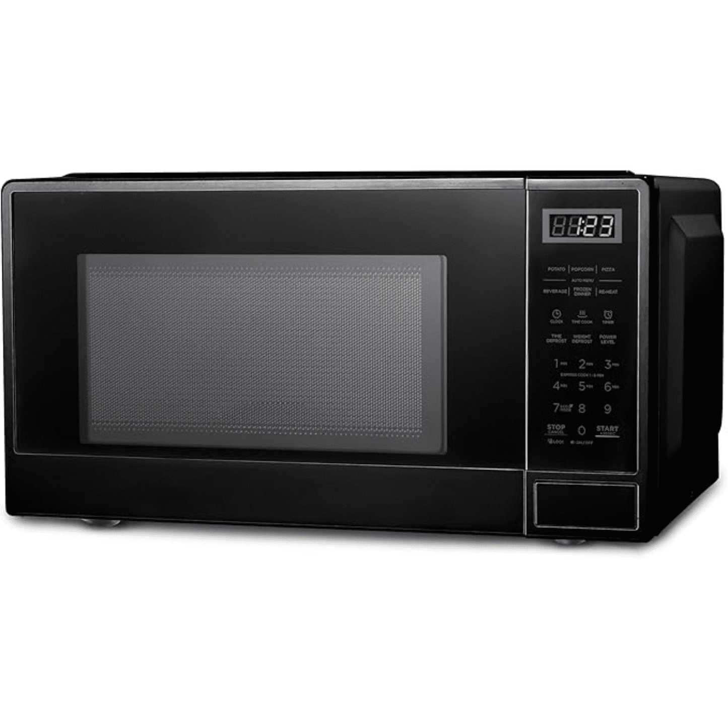 1.1 Cu Ft Microwave with 10 Power Levels, Small Microwave with Push Button, 1000W Countertop Microwave with Kitchen Timer, Door Lock, & Digital Controls, Black