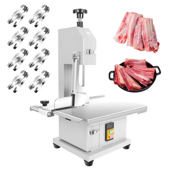 1000W Electric Meat Bandsaw, Electric Bone Saw Machine, 0.04 "-3.9"Range of Meat Cutting Thickness, 19 " x 14 " Stainless Steel Countertop