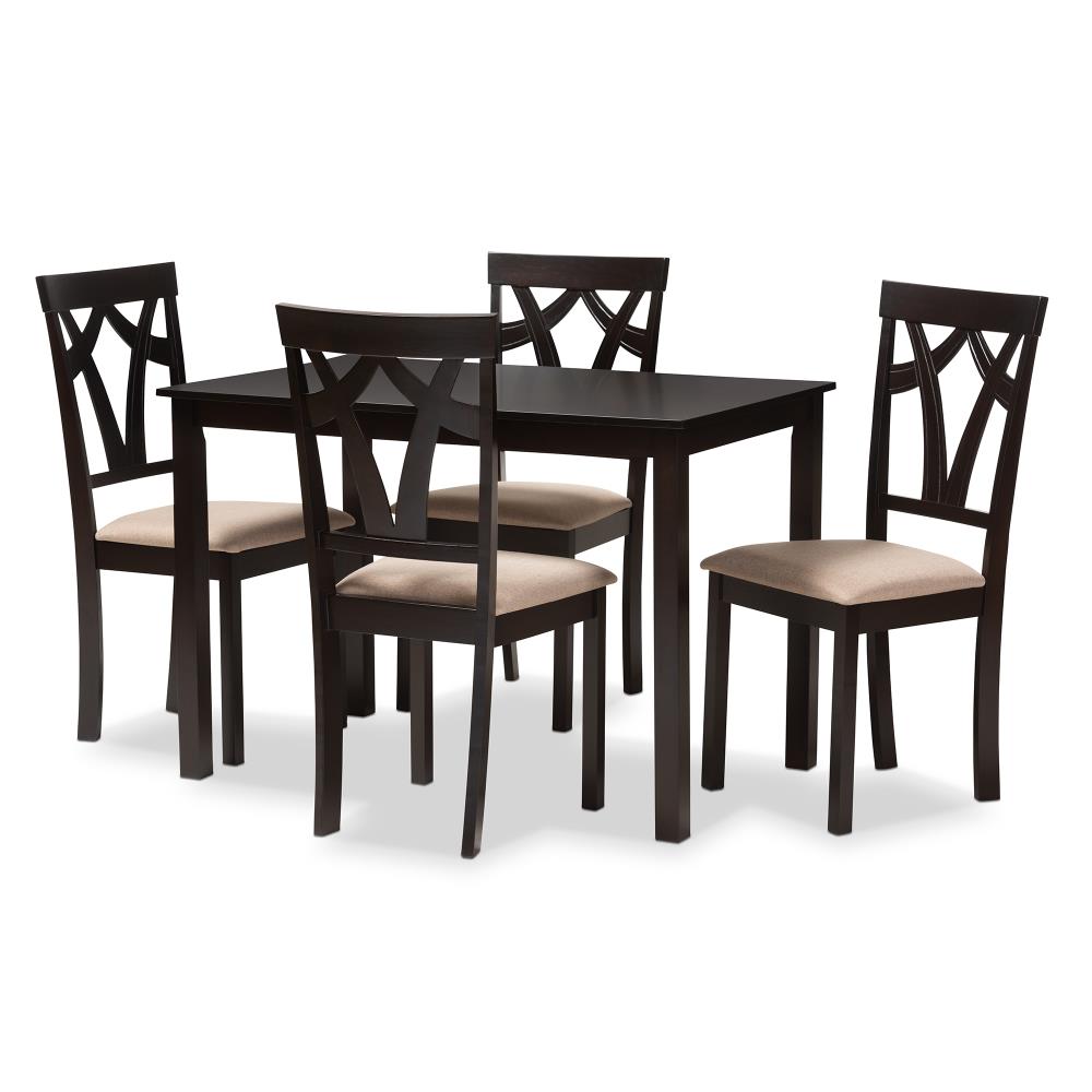 Baxton Studio Sylvia Brown Contemporary/Modern Dining Room Set with Rectangular Table ( Seats 4 )