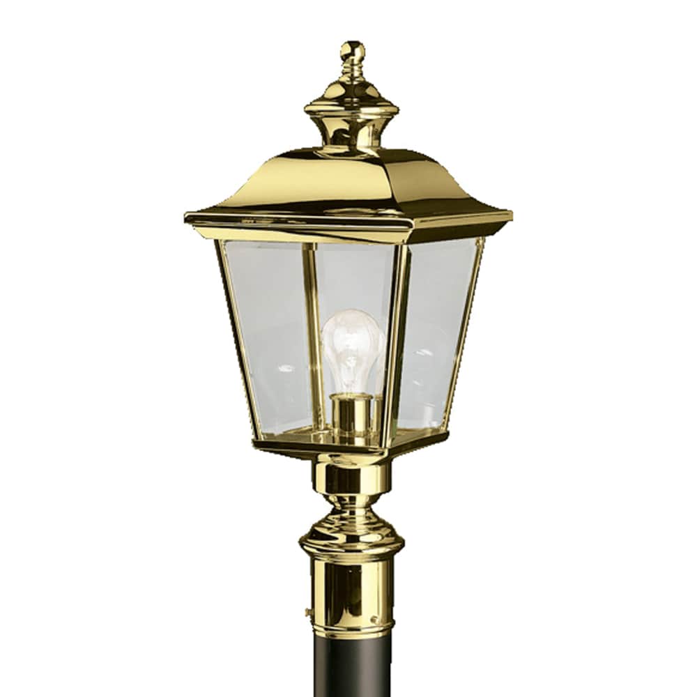 Kichler Bay Shore 22-in Polished Brass Transitional Outdoor Light post lantern
