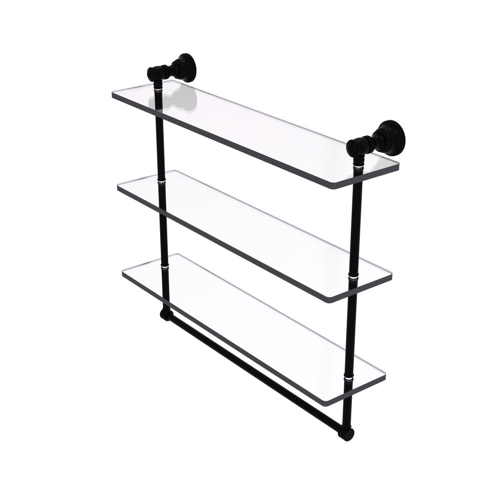 Allied Brass Carolina Matte Black 3 -Tier Wall mount Bathroom Shelf ( 22-in x 19.7-in x 5-in )
