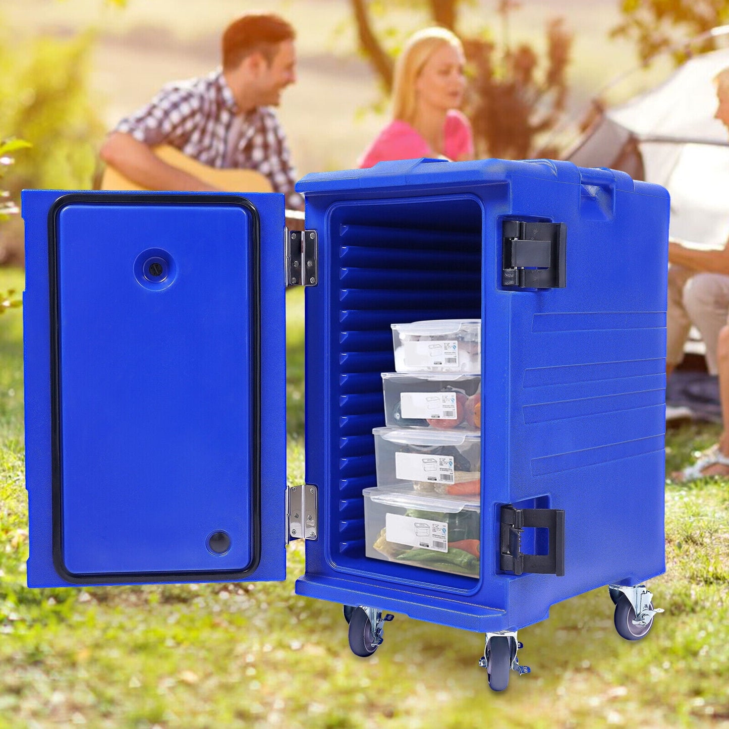 120 L /109 Qt Hot Box For Commercial Insulated Food Warmer Pan Carrier Insulated Food Pan Trolley