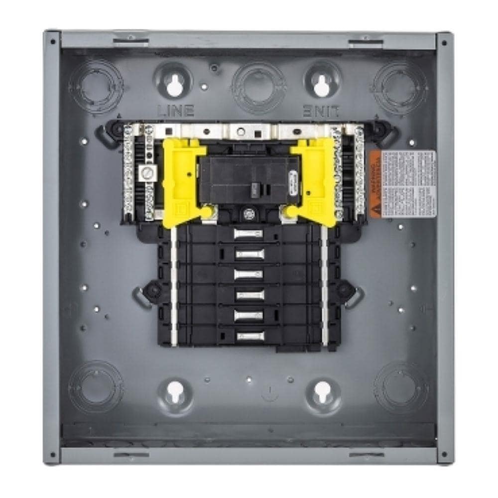 Square D QO 100-Amp 12-Spaces 12-Circuit Indoor Convertible Main Breaker Panel Plug-on Neutral Load Center QO12M100PC
