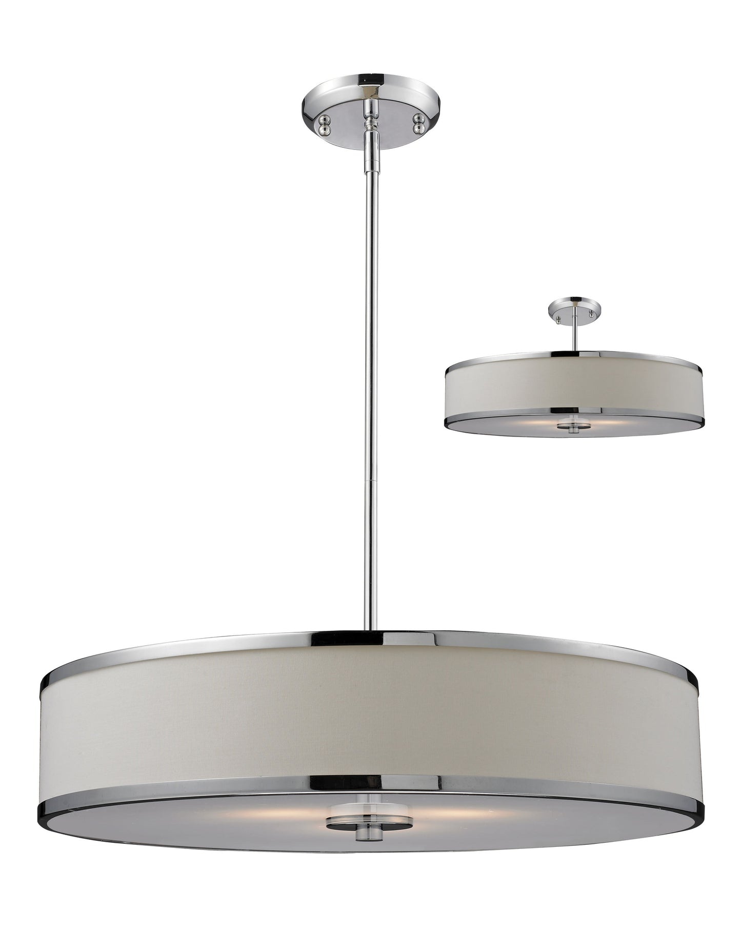 Z-Lite Cameo 3 -Light Chrome Modern/contemporary Drum Large (larger than 22 inches) Hanging Pendant light