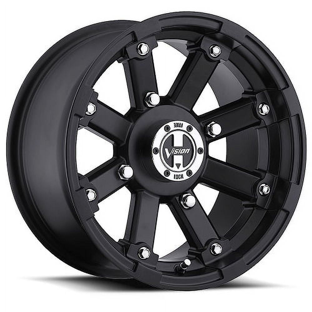 12x8 Vision 393 Lockout Matte Black UTV Wheel 4x110 (-61mm)