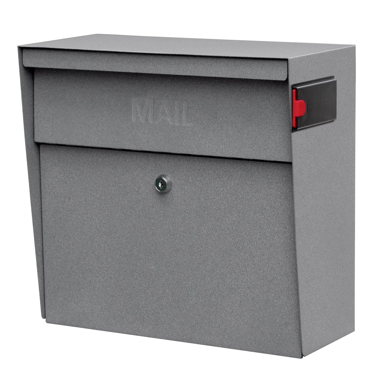 Mail Boss Wall Mount Gray Metal Large Lockable Mailbox 7161