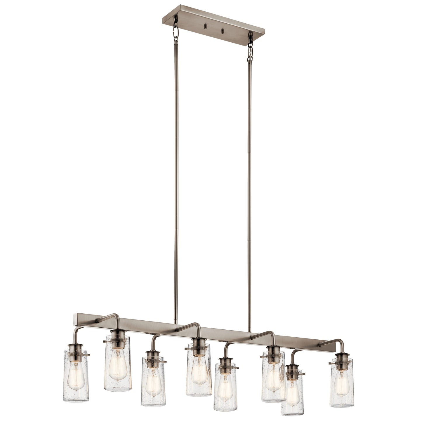 Kichler Braelyn 8 -Light Pewter Farmhouse For Use in Bedrooms, Dining Rooms, Foyers, Kitchens, Living Rooms Chandelier 1966843