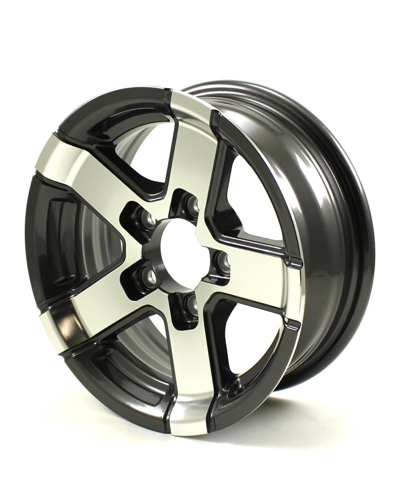 13X5 5-Lug on 4.5" Aluminum Series 07 Trailer Wheel - Gray Accent - 735545