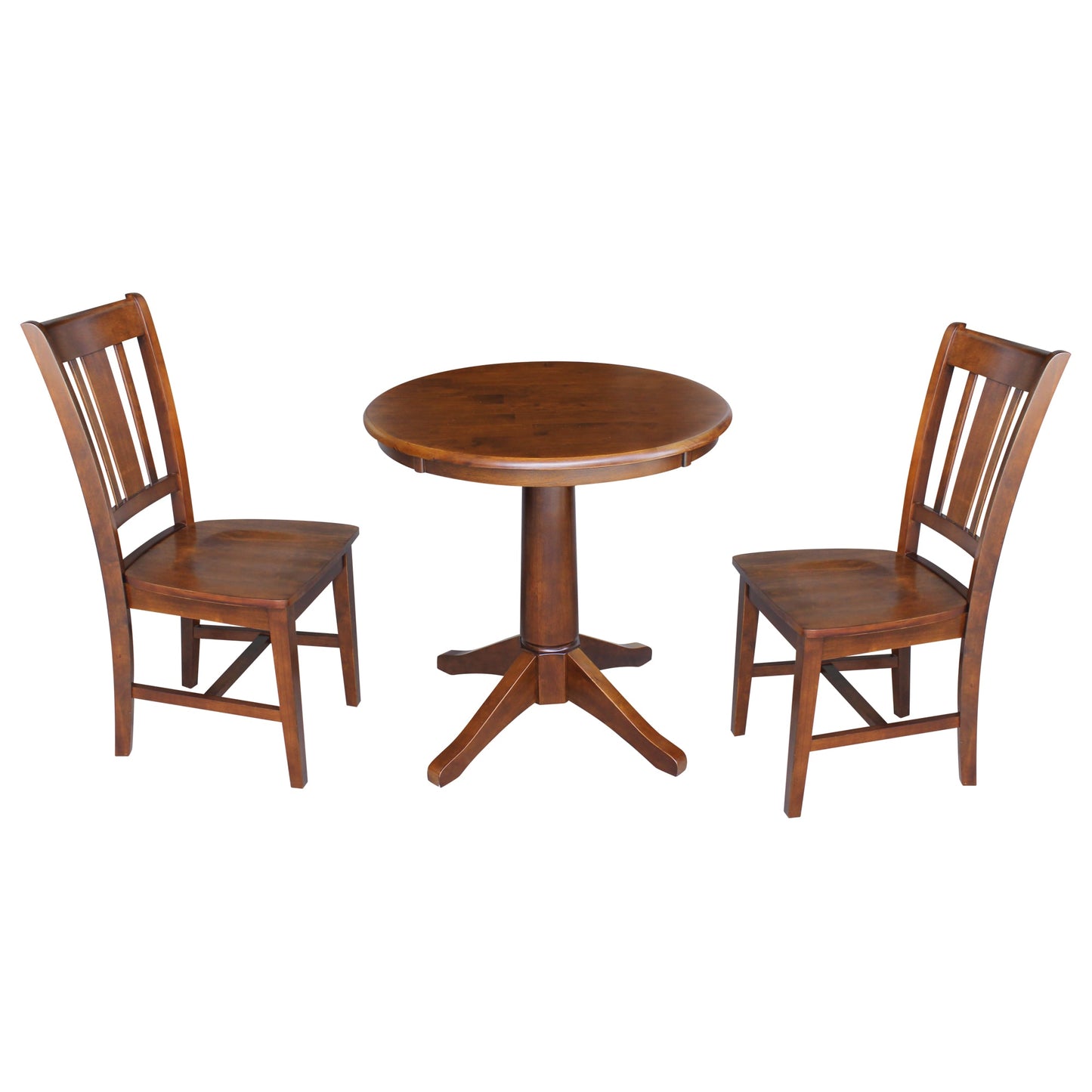 International Concepts Espresso Casual Dining Room Set with Round Table ( Seats 2 )
