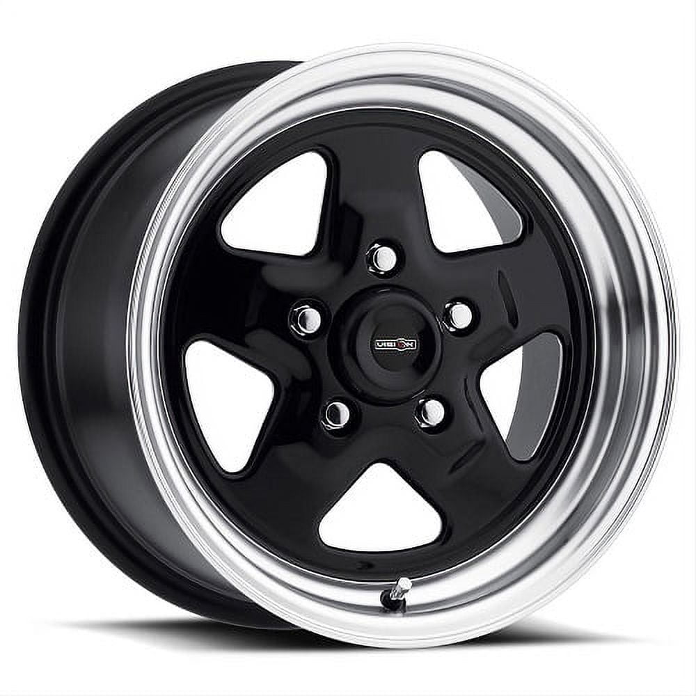 15x4 American Muscle 521H Nitro Black Machined Wheel 4x4.25 (-19mm)