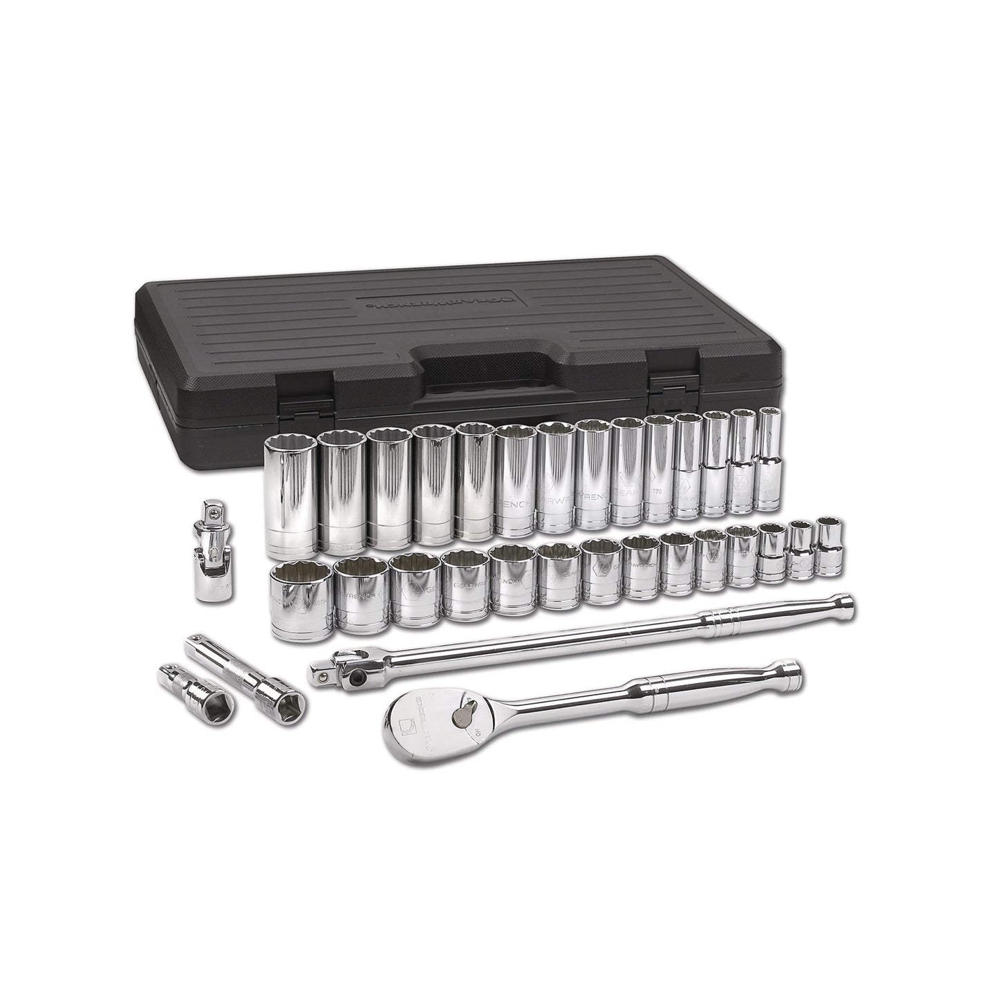 GEARWRENCH 1/2-in Drive Standard (SAE) Shallow/Deep Socket Set (33-Pieces) 80714D