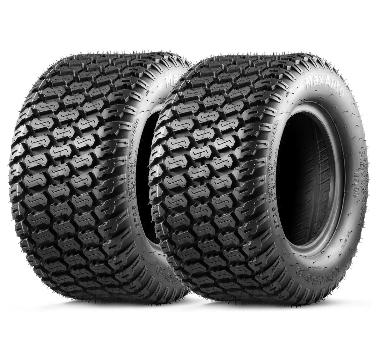 16x7.50-8 16x7.5x8 Turf Saver Lawn Mower Tire 4PLY, Set of 2