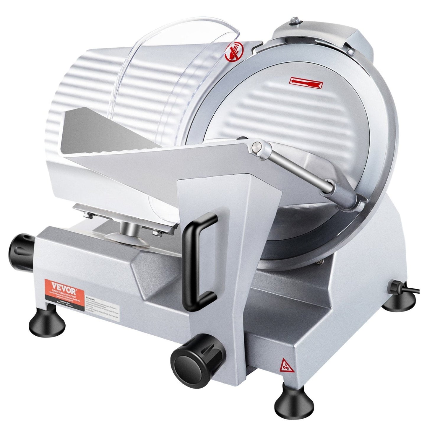 240W Commercial Meat Slicer, Electric Deli Food Slicer, 10" Carbon Steel Blade Electric Food Slicer, 350-400RPM Meat Slicer, 0 - 0.47 inch Thickness Adjustable for Commercial and Home Use
