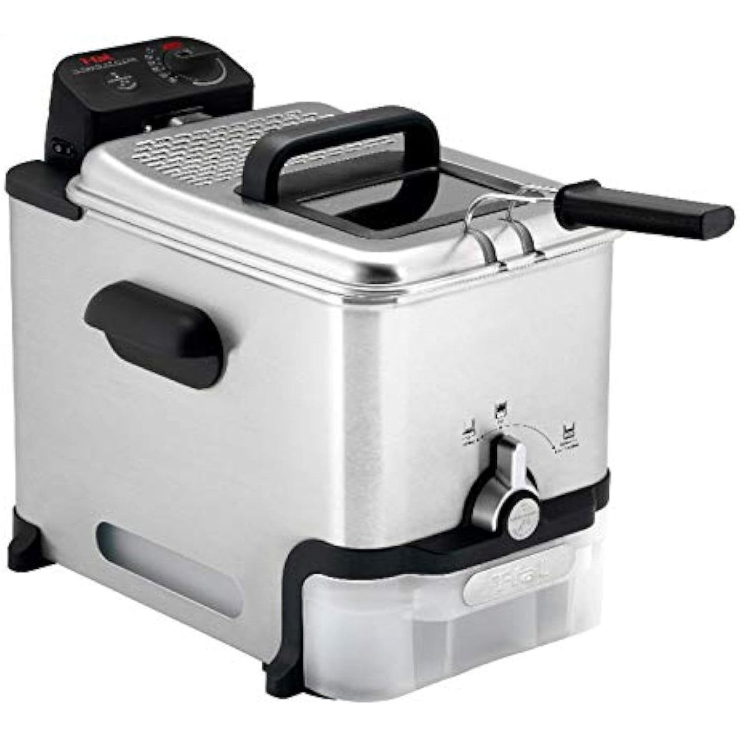 3.5L Stainless Steel Deep Fryer with Basket, 1700W, Oil Filtration, Temp Control, Digital Timer, Dishwasher Safe Parts