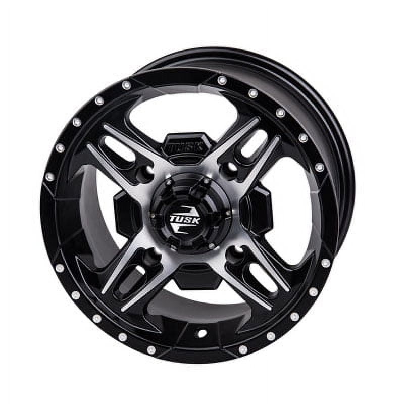 4/110 Beartooth Wheel 12x7 5.0 + 2.0 Machined/Black for Yamaha GRIZZLY 450 4x4 2007-2014
