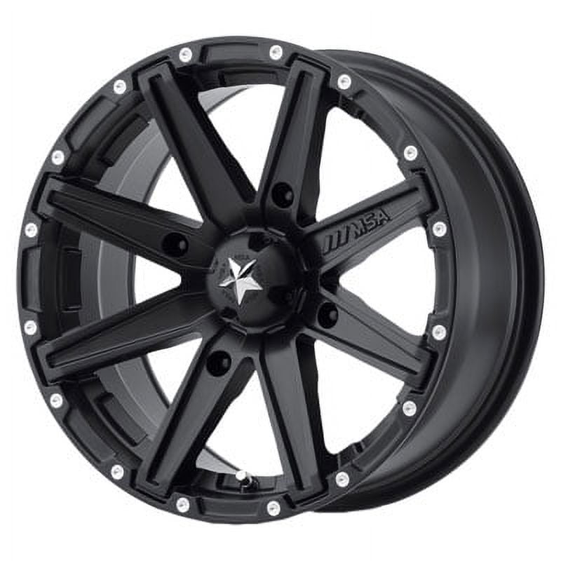 4/110 Motosport Alloys M33 Clutch Wheel 12x7 4.0 + 3.0 Satin Black for Yamaha BRUIN 250 2005-2006