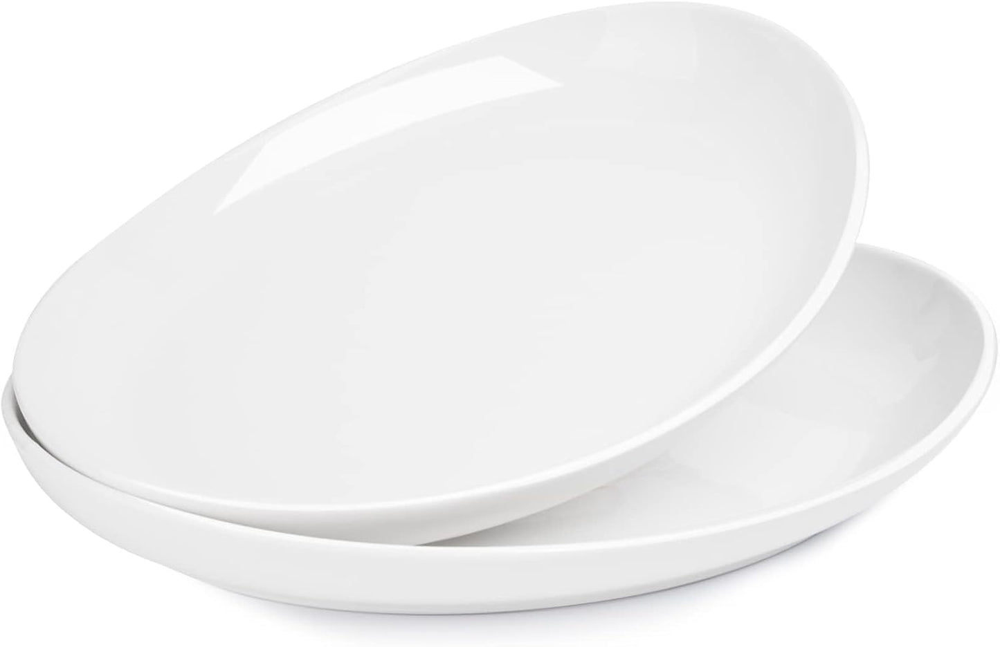 Sweese 2-Pack Porcelain Oval Serving Platters, White High-Grade Durable Professional, 14.5 Inch 2.0 Count