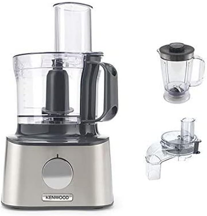 Kenwood Multipro Compact FDM304SS Compact Food Processor, Powerful Kitchen Appliance with 2.1 L Workbowl, Acrylic Mix Attachment, Cube Cutter, Metal Housing, 800 W, Silver