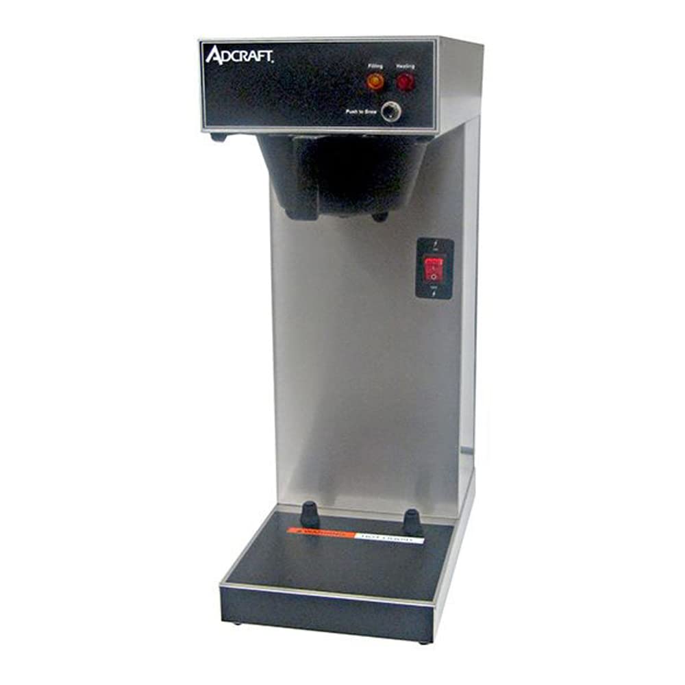 Adcraft UB-289 Coffee Brewer for Airpots, Direct Feed, Stainless Steel, 120V, 1450W, 12 Amps, Gray/Black