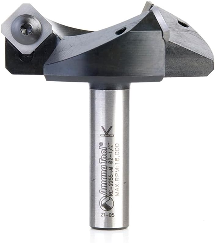 Amana Tool RC-2255-M CNC Spoilboard Insert Carbide 3 Wing Surfacing Planing Flycutting & Slab Leveler 2-1/2 Diameter x 12mm SHK Router Bit