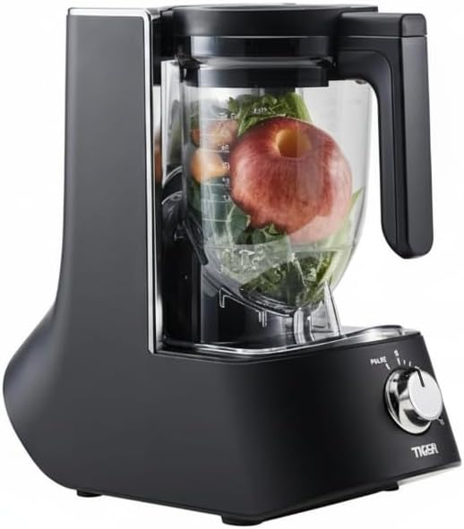 Tiger Smoothie Blender - Japanese Smoothie Maker for Smoothies, Crushed Ice, Milkshakes, Soups, Purees, Sauces, Matcha with Degree Diagonal-Blade Food Processor