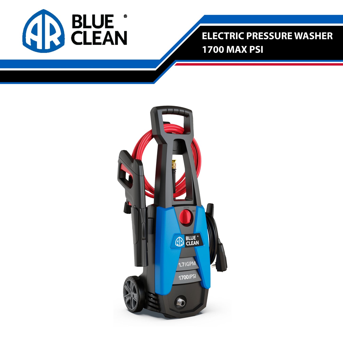 AR Blue Clean BC142HS 1700 PSI 1.7-GPM Cold Water Electric Pressure Washer with 1 Spray Tips BC142HS