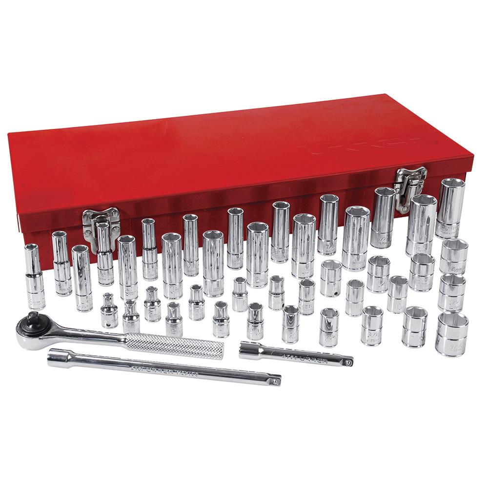 URREA 1/4-in Drive Standard (SAE) and Metric Intermediate Socket Set (44-Pieces) 4700A
