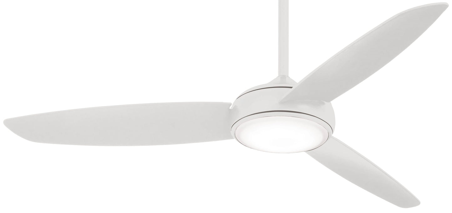 Minka Aire Concept IV 54-in White LED Indoor/Outdoor Smart Ceiling Fan with Light and Remote (3-Blade) F465L-WH