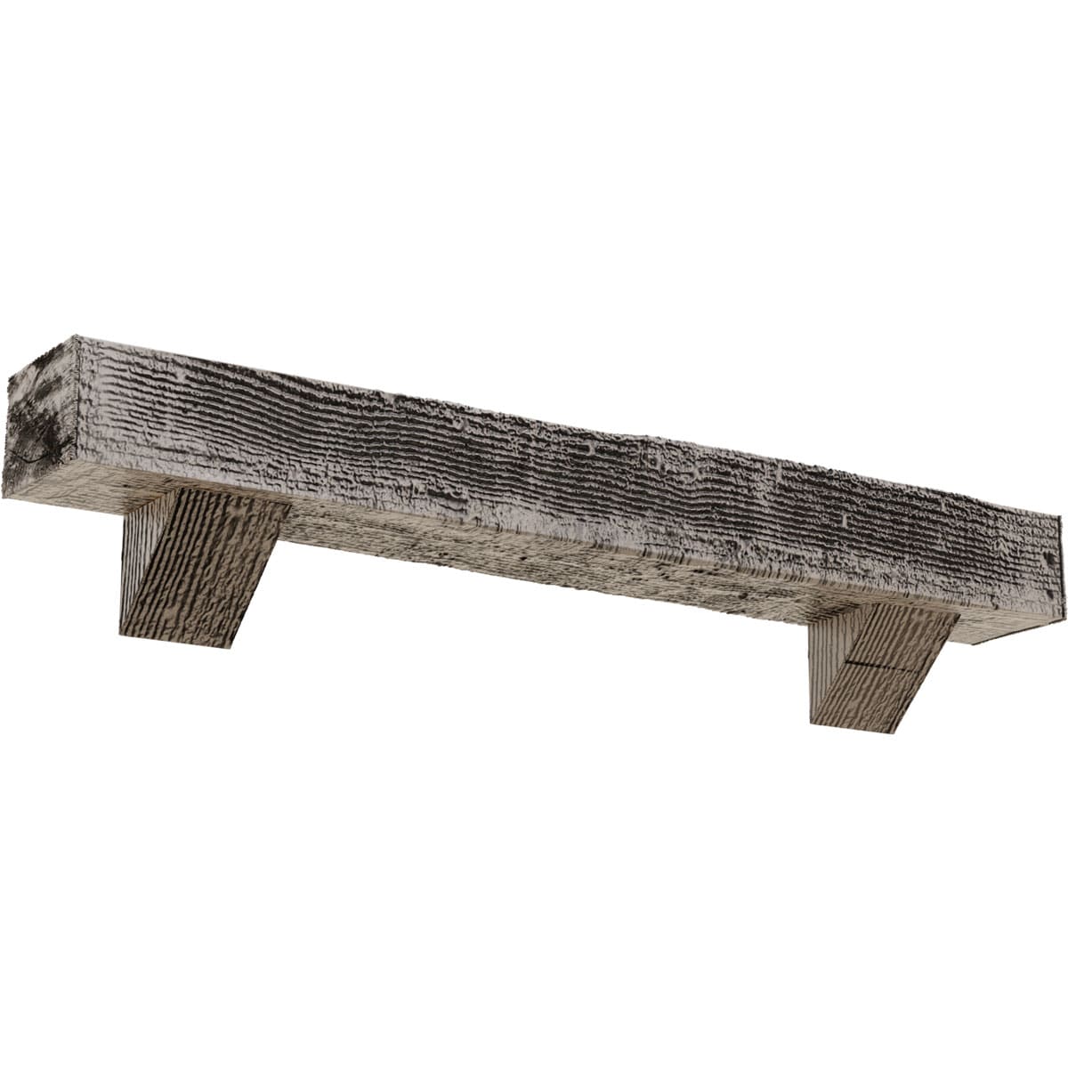Ekena Millwork 60-in W x 4-in H x 4-in D Pine (Burnished) Hollow Urethane Rustic Fireplace Mantel MANURS04X04X60BKBP