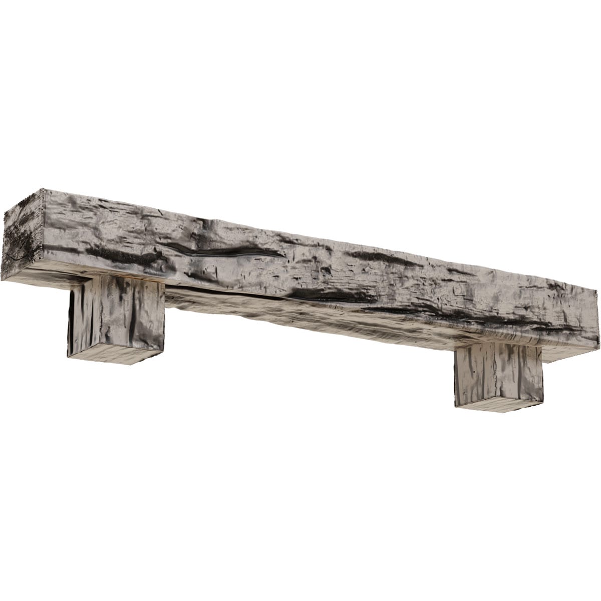 Ekena Millwork 72-in W x 8-in H x 8-in D Pine (Burnished) Hollow Urethane Rustic Fireplace Mantel MANURW08X08X72AOBP