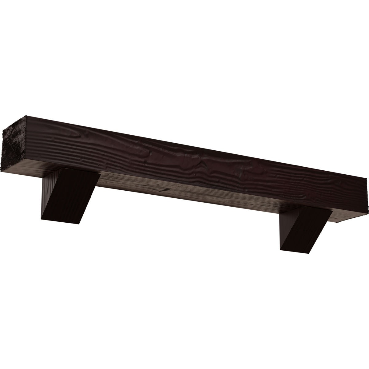 Ekena Millwork 72-in W x 6-in H x 8-in D Cherry (Premium) Hollow Urethane Rustic Fireplace Mantel MANUSD06X08X72BKZY