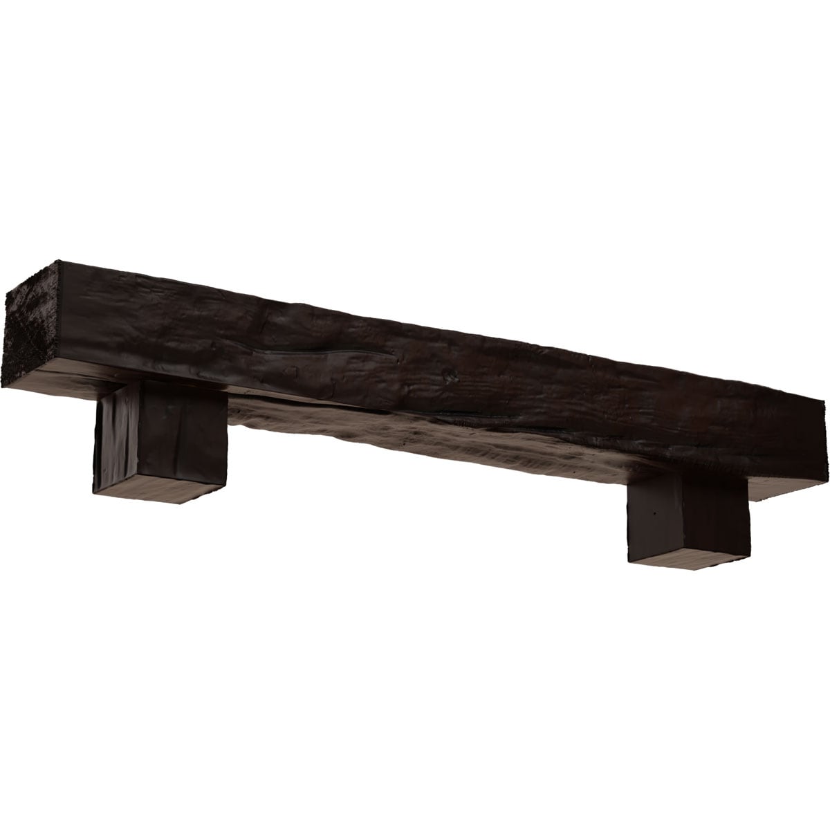 Ekena Millwork 48-in W x 6-in H x 8-in D Mahogany (Premium) Hollow Urethane Rustic Fireplace Mantel MANURW06X08X48AOZM