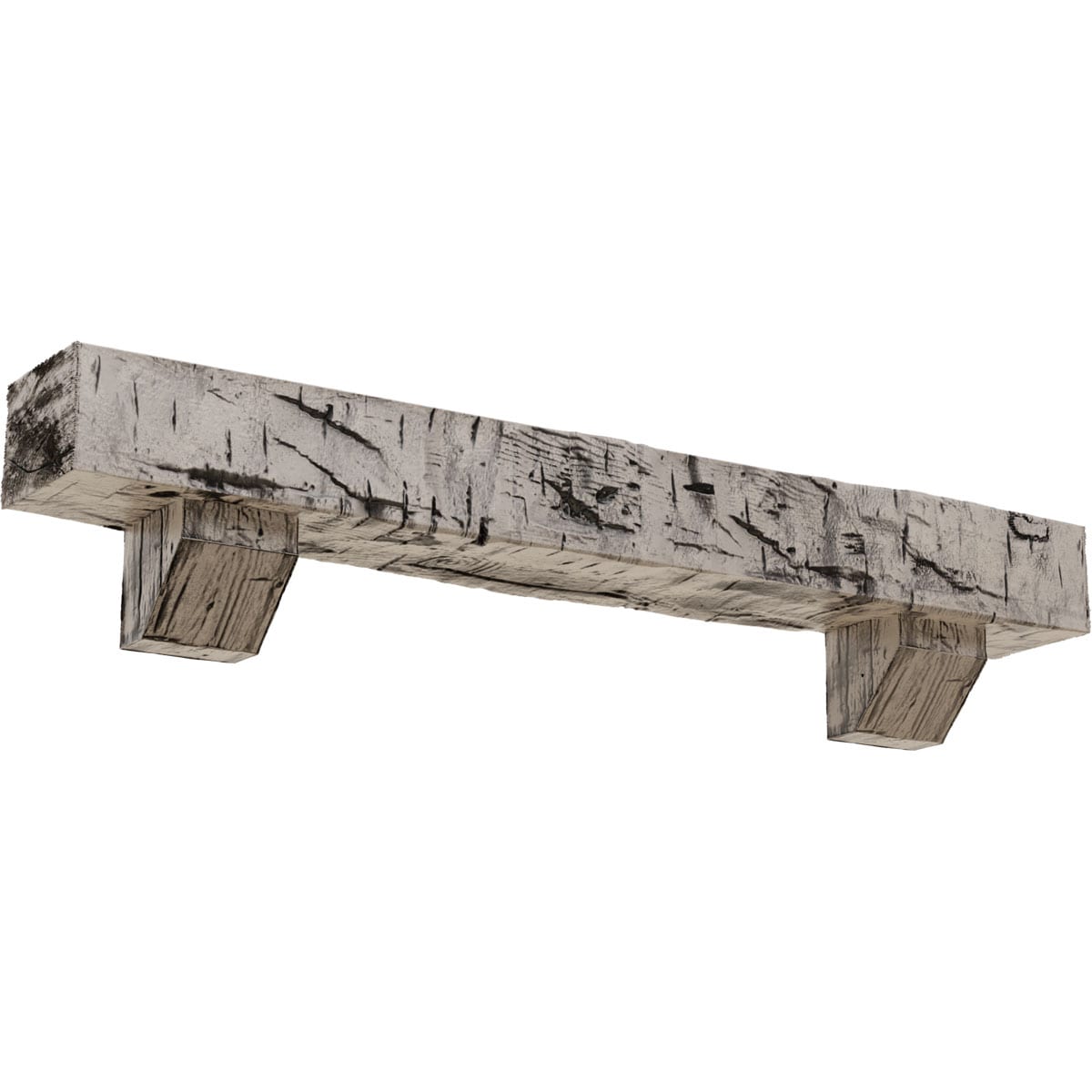Ekena Millwork 72-in W x 8-in H x 12-in D Pine (Burnished) Hollow Urethane Rustic Fireplace Mantel MANUHH08X12X72ASBP