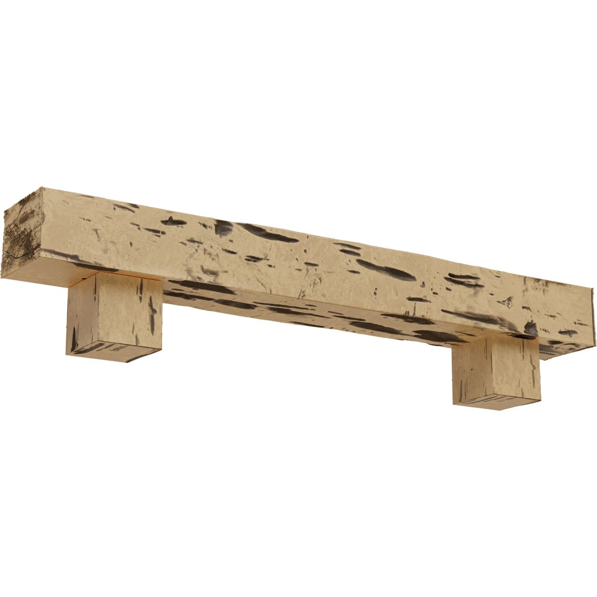 Ekena Millwork 60-in W x 6-in H x 10-in D Pine (Natural) Hollow Urethane Rustic Fireplace Mantel MANUPC06X10X60AOPP