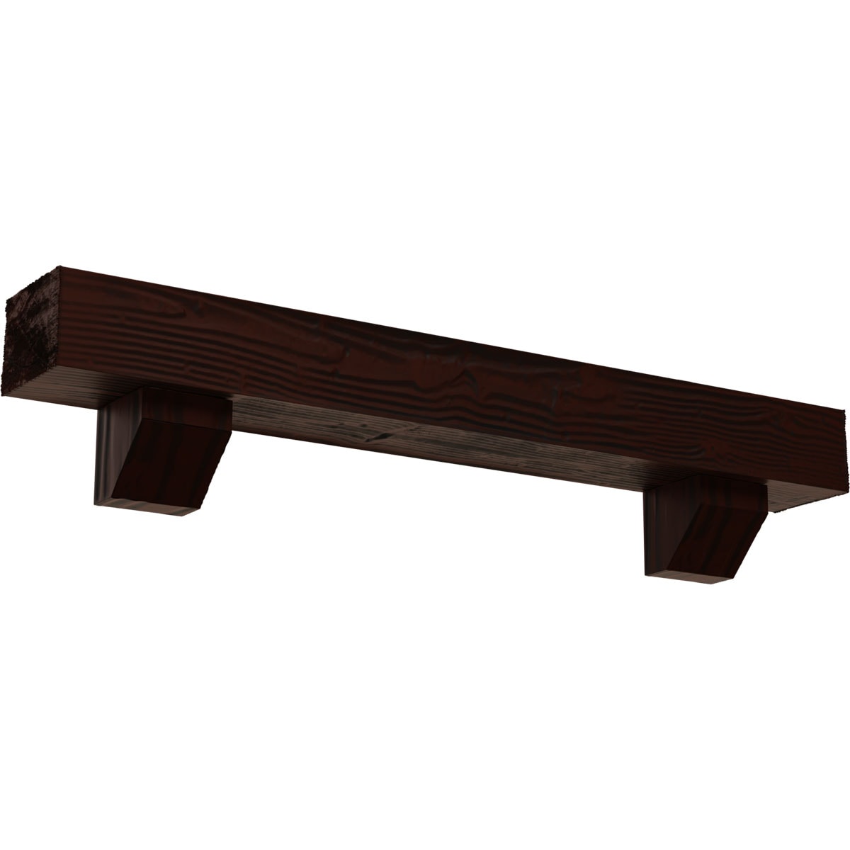 Ekena Millwork 60-in W x 6-in H x 6-in D Pecan (Natural) Hollow Urethane Rustic Fireplace Mantel MANUSD06X06X60ASPE