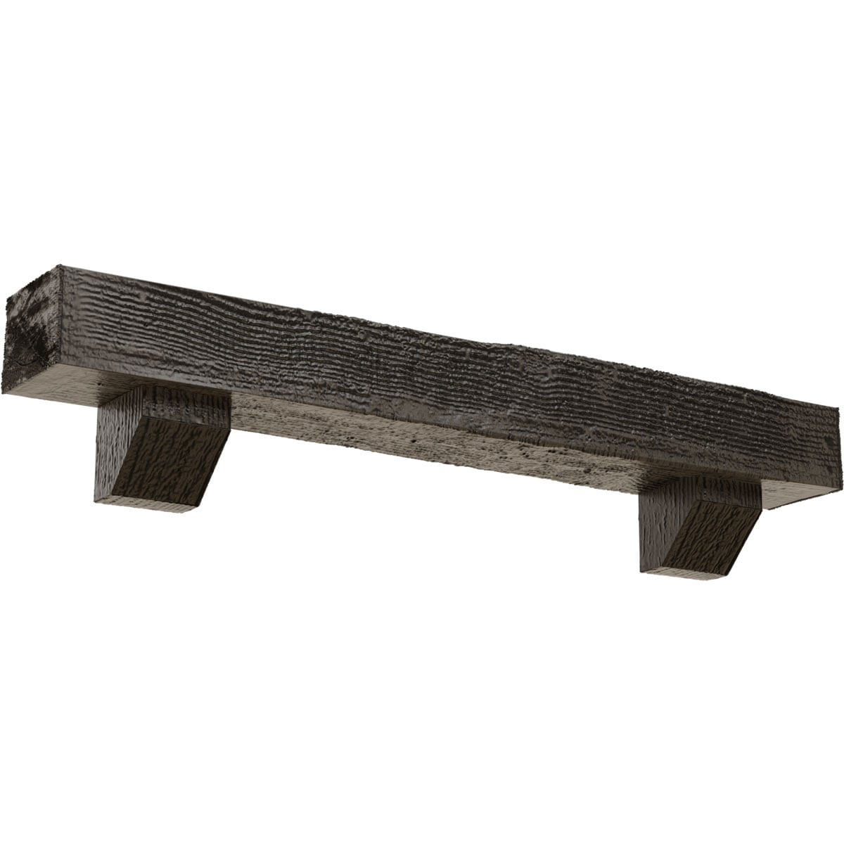 Ekena Millwork 36-in W x 6-in H x 6-in D Honey Dew (Burnished) Hollow Urethane Rustic Fireplace Mantel MANURS06X06X36ASBD