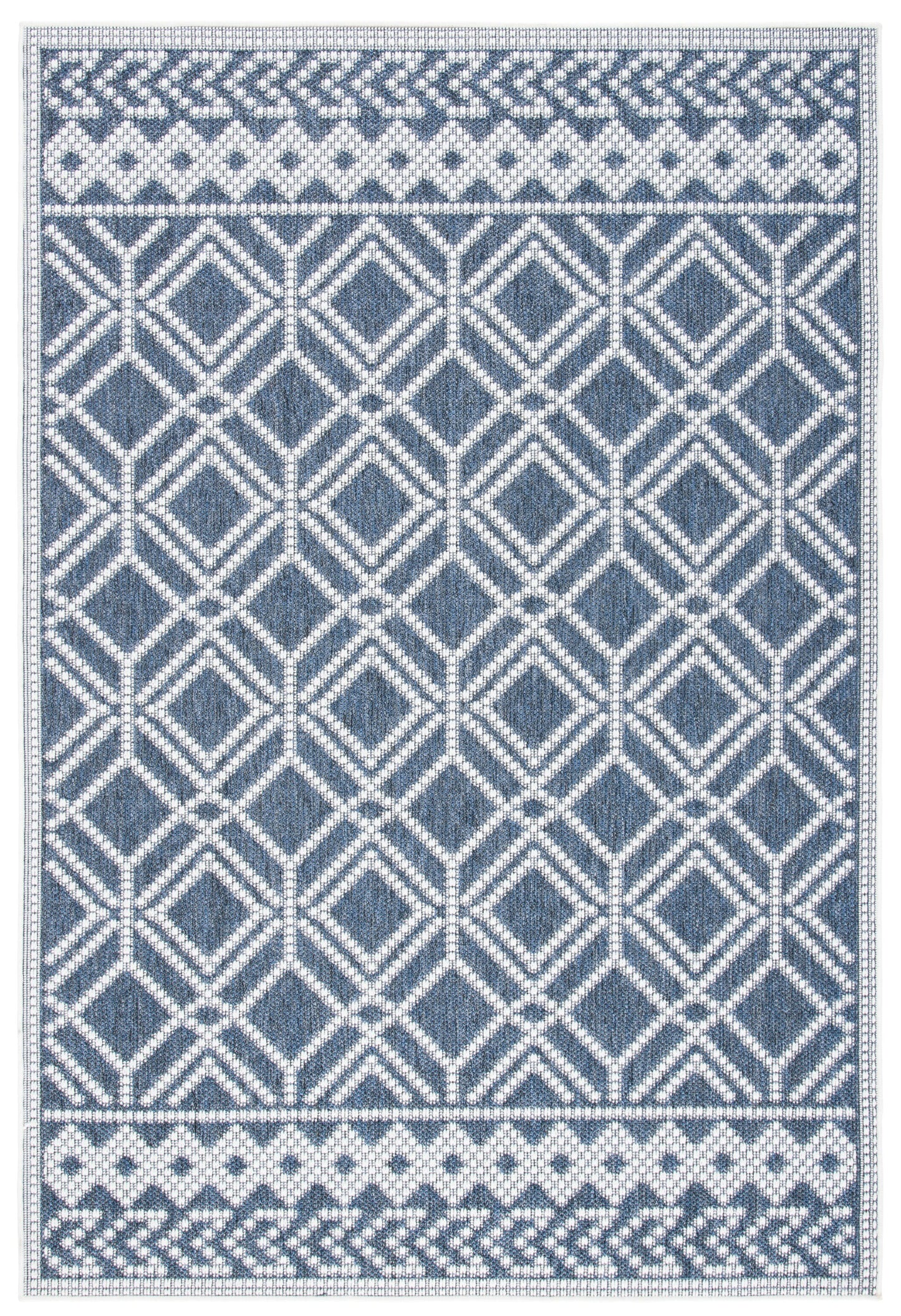 Safavieh Martha Stewart Indoor Outdoor Fulden 9 x 12 (ft) Loomed Polypropylene Gray/Ivory Rectangular Indoor/Outdoor Geometric Bohemian/Eclectic Wash with water Area rug