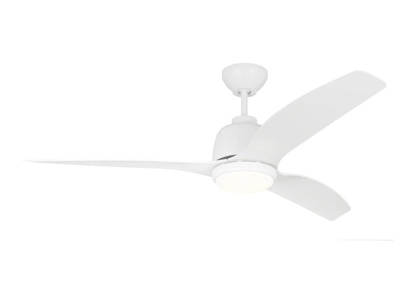 Generation Lighting Avila Coastal 52-in Integrated LED Outdoor Matte White with Matte White Blades Propeller Ceiling Fan With Light - Remote Included ( 3 -Blade )