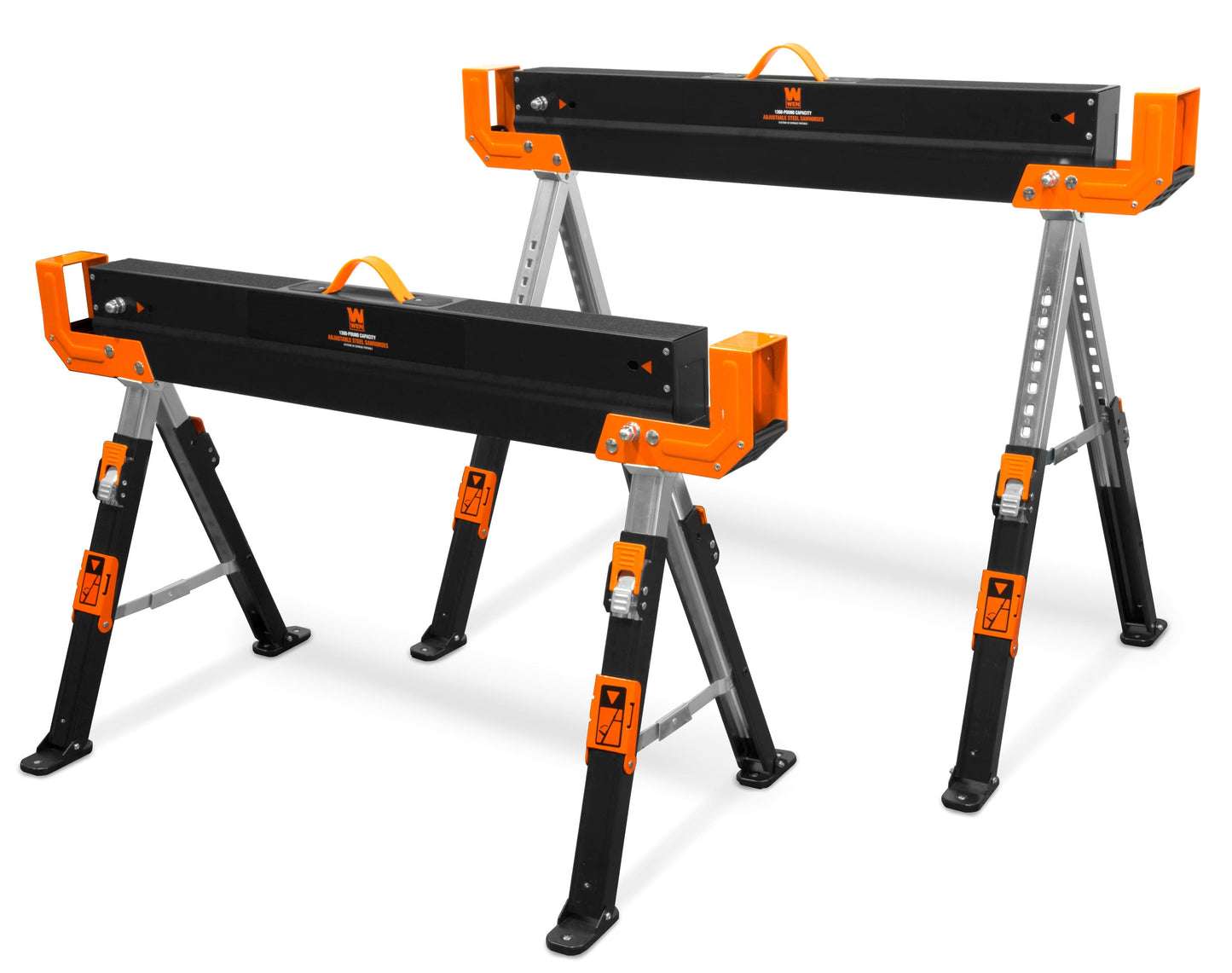 WEN 27.1-in W x 32-in H Adjustable Powder-coated Zinc-plated Surface Saw Horse (1300-lb Capacity) WA1302