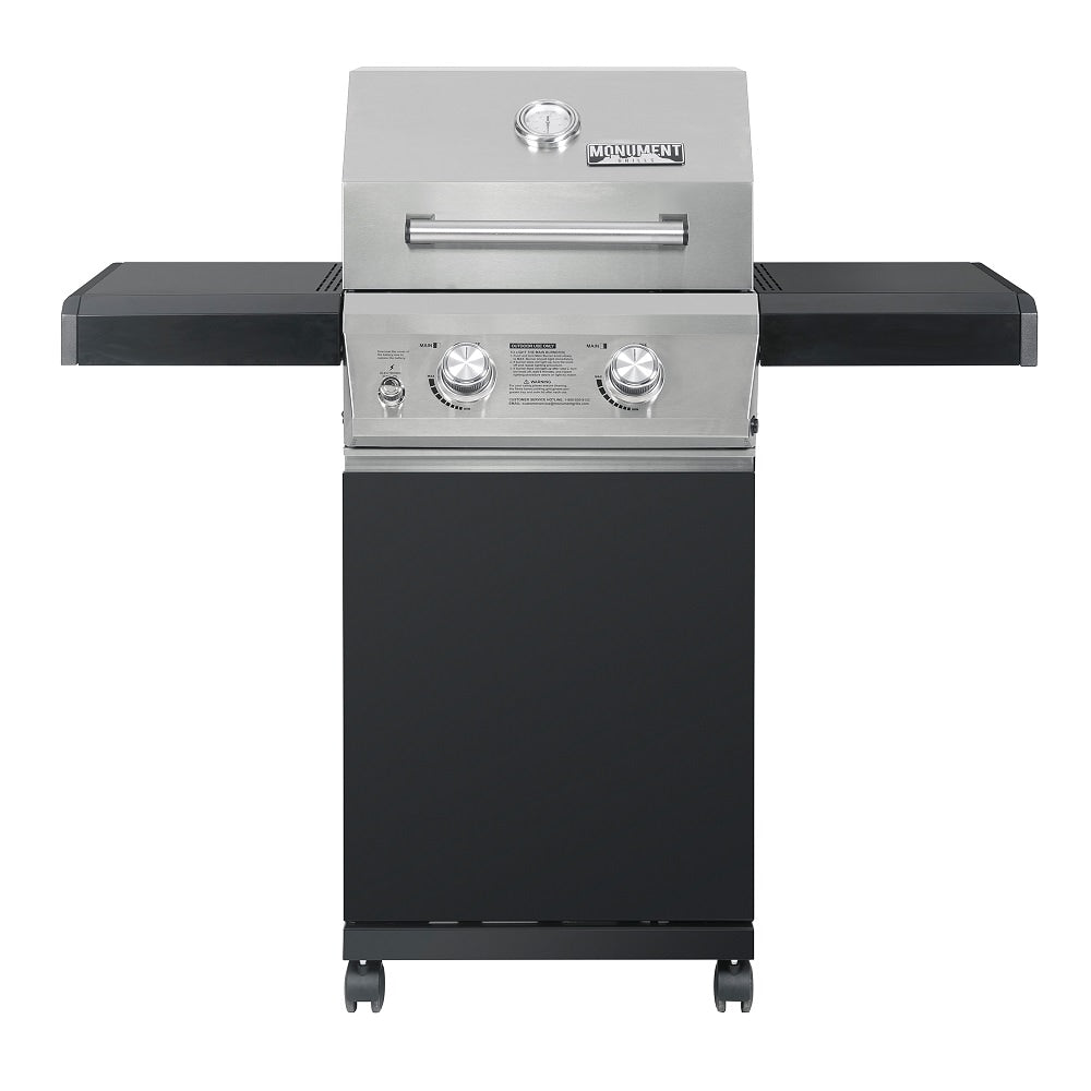 Monument Stainless Steel and Black 2-Burner Liquid Propane Gas Grill 14633B