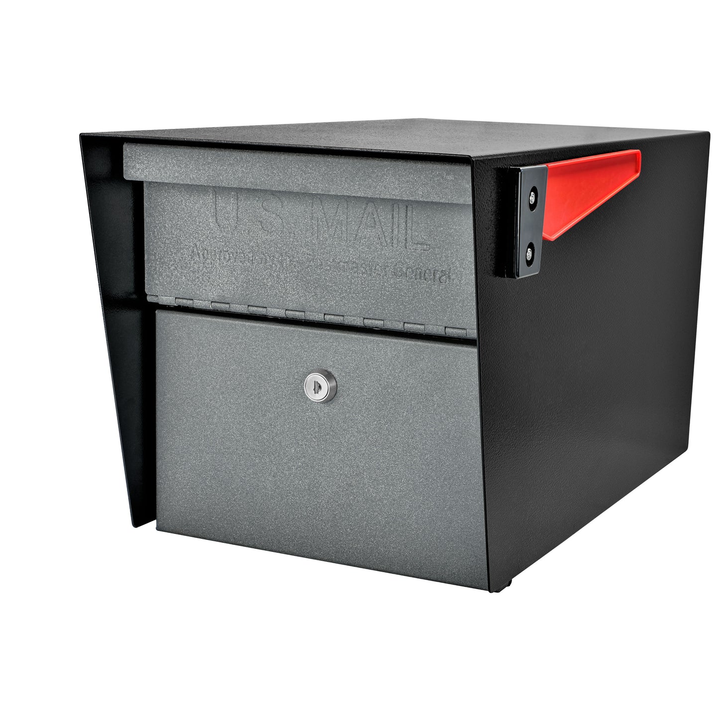 Mail Boss Post Mount Black Metal Large Lockable Mailbox 7521