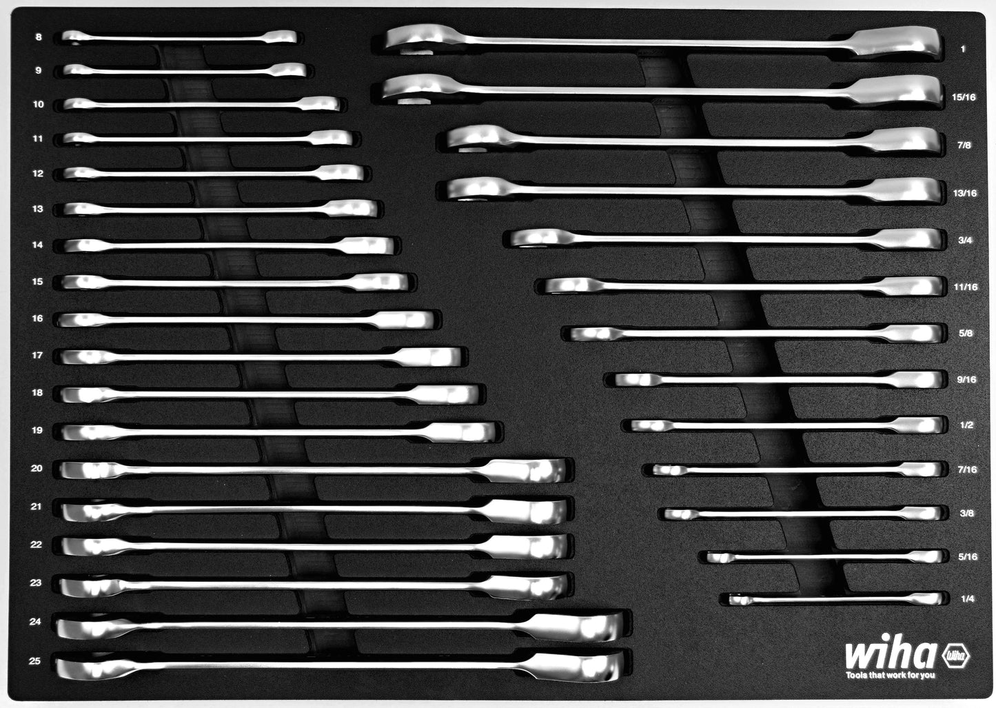 Wiha 31-Piece Set Standard (SAE) and Metric Ratchet Wrench 30392