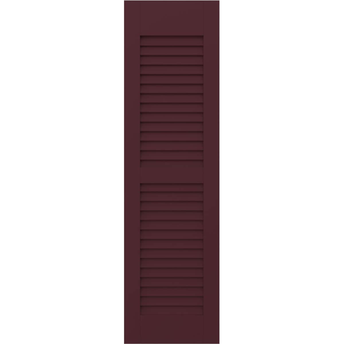 Ekena Millwork 18-in W x 76-in H Wine Red Paintable/Stainable Louvered Wood Exterior Shutters ( 2 -Pack )